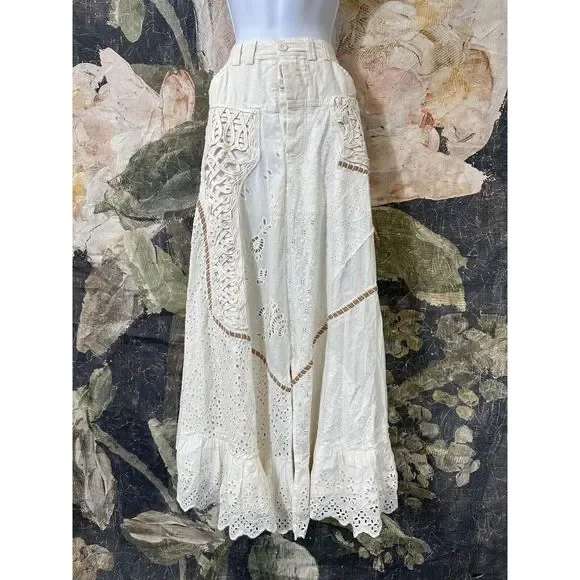 New Free People Night Fall Maxi Skirt Size 10